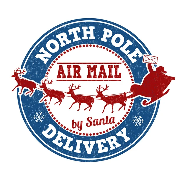 North Pole delivery stamp — Stock Vector