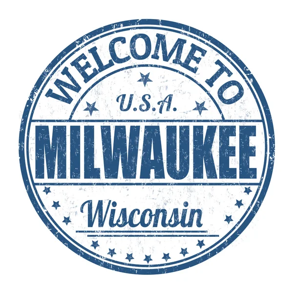 Willkommen bei Milwaukee Stempel — Stockvektor