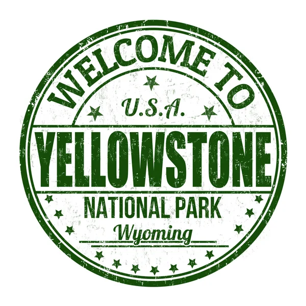 Välkommen till yellowstone stämpel — Stock vektor