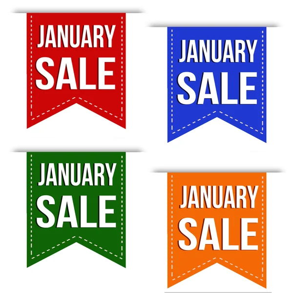 January sale banner design set — Stock Vector
