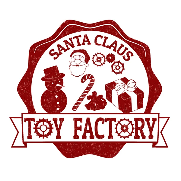 Papai Noel Toy Factory selo — Vetor de Stock