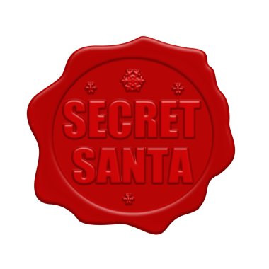 Secret Santa red wax seal clipart