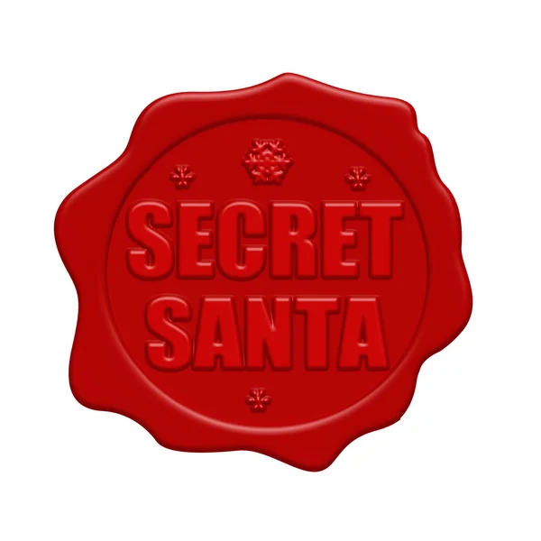 Geheime Santa rode lakzegel — Stockvector