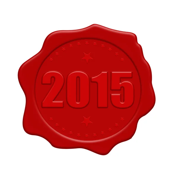 새 해 복 많이 받으세요 2015 빨간색 왁 스 물개 — 스톡 벡터