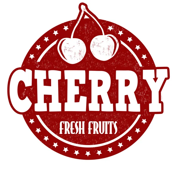 Cherry stamp — Stock Vector