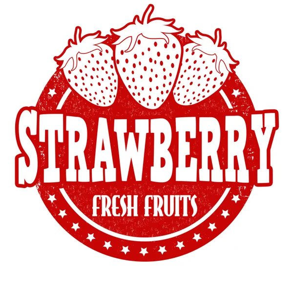 Strawberry stamp — Stock Vector