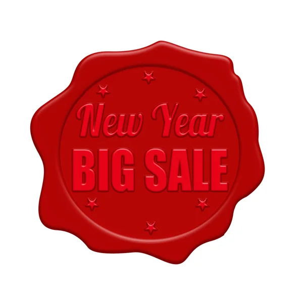Nieuwjaar grote verkoop wax zegel — Stockvector