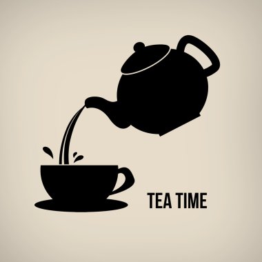 Çay zaman simgesi poster