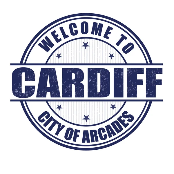 Welcome to Cardiff stamp — Stock Vector