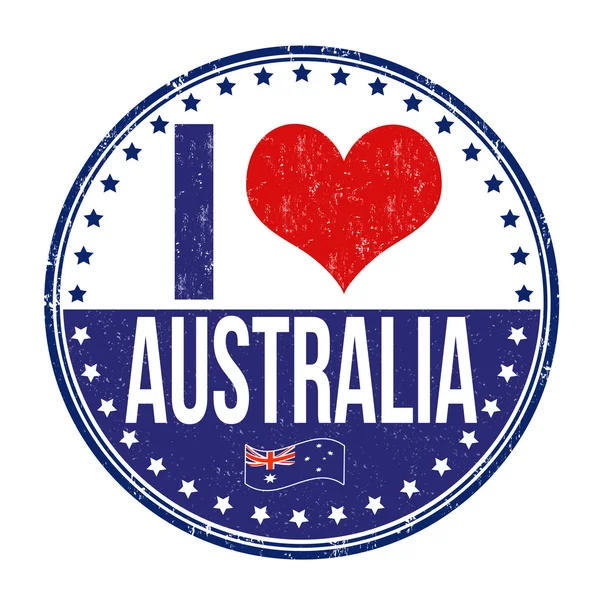 I love Australia stamp — Stock Vector