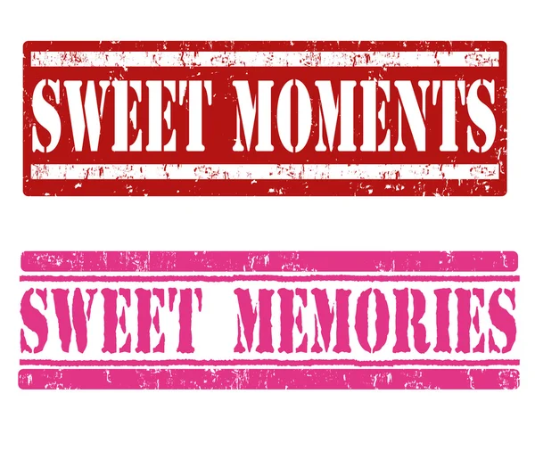 Momentos dulces y recuerdos dulces sellos — Archivo Imágenes Vectoriales