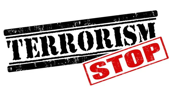 Stoppen met terrorisme stempel — Stockvector