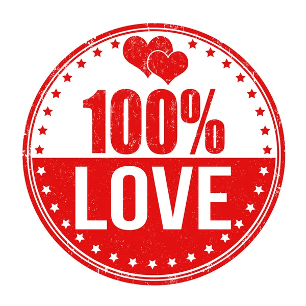 100 procent kärlek stämpel — Stock vektor