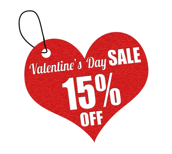 San Valentino vendita 15 per cento di sconto etichetta o prezzo — Vettoriale Stock