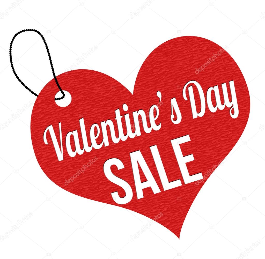 Valentines Day sale label or price tag