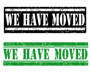 We have moved stamps clipart