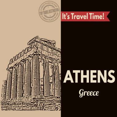 Atina, retro turistik poster
