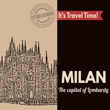 Milan, retro turistik poster