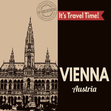 Viyana, retro turistik poster