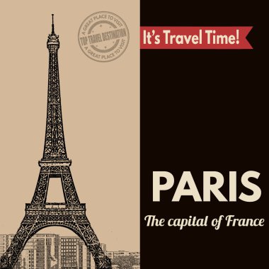 Paris, retro turistik poster