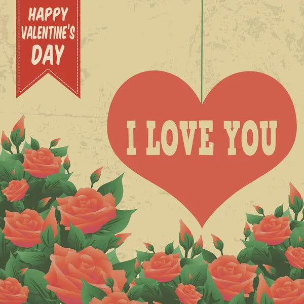 Happy Valentine's Day affiche rétro — Image vectorielle
