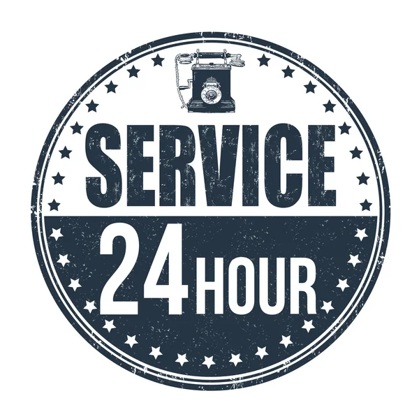 Sello de servicio las 24 horas — Vector de stock