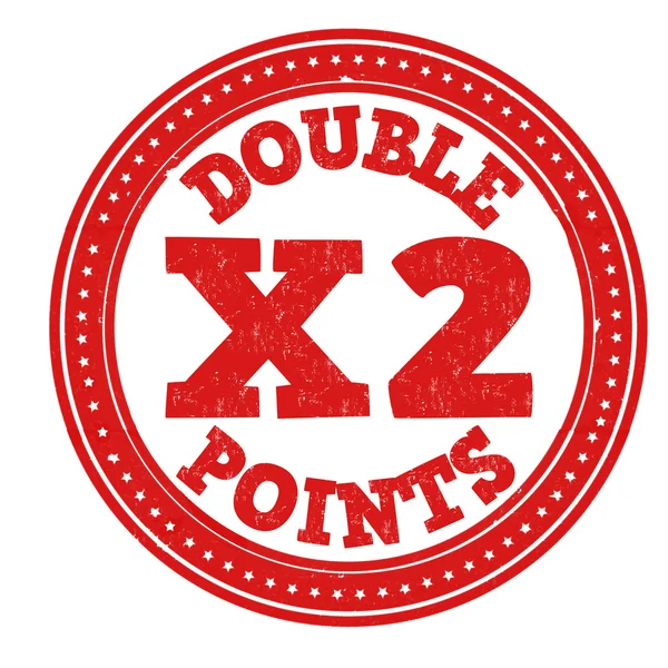 Earn x2 double points stamp — Stock Vector