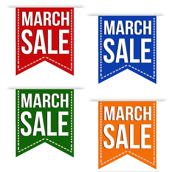 Conjunto de design de banner de venda de março — Vetor de Stock