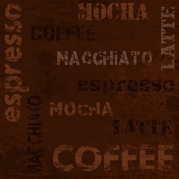 Tipográfiai kávé poszter — Stock Vector