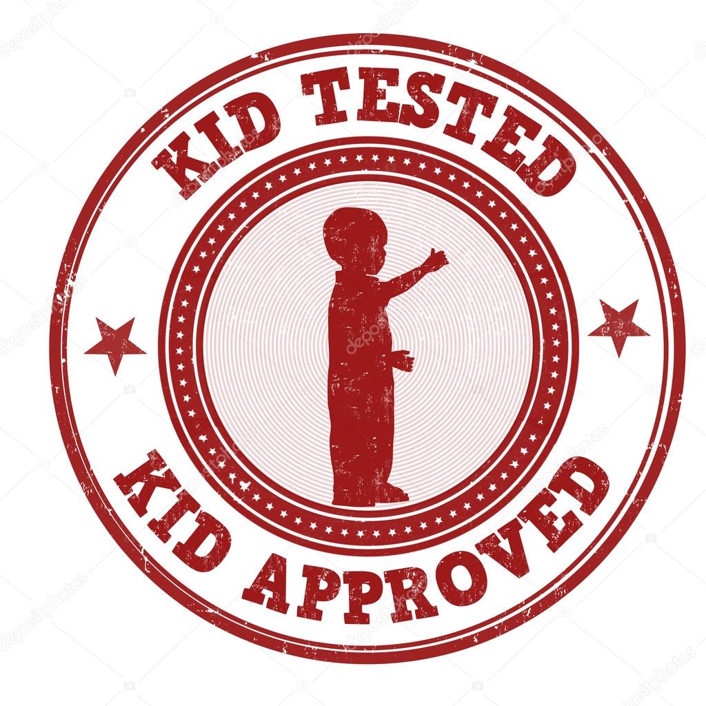 Kid tested and approved stamp
