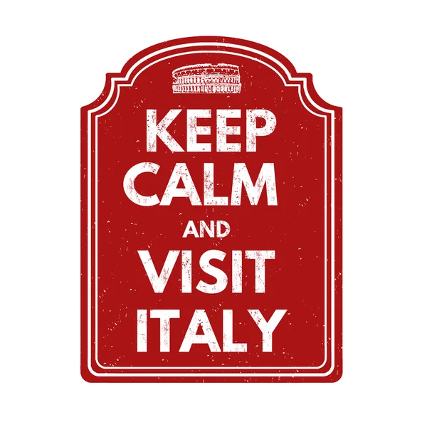 Keep calm and visit Italy stamp — Stock Vector