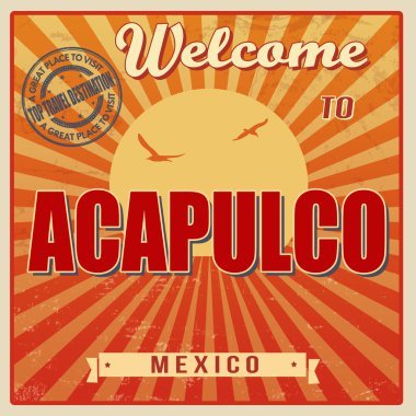  Acapulco, Meksika VINTAGE poster