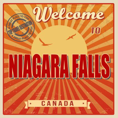 Niagara Falls retro poster clipart