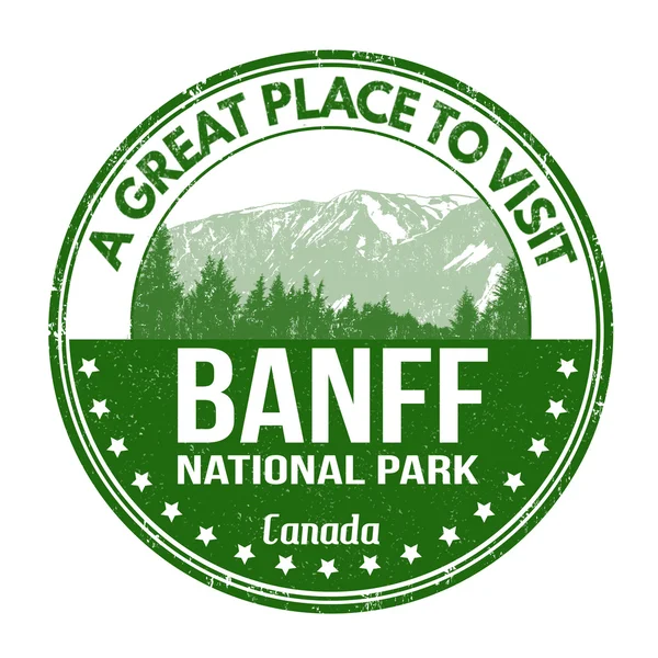 Banff francobollo parco nazionale — Vettoriale Stock