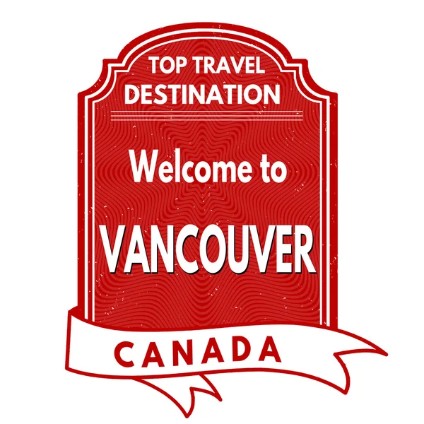 Bienvenue au timbre de Vancouver — Image vectorielle