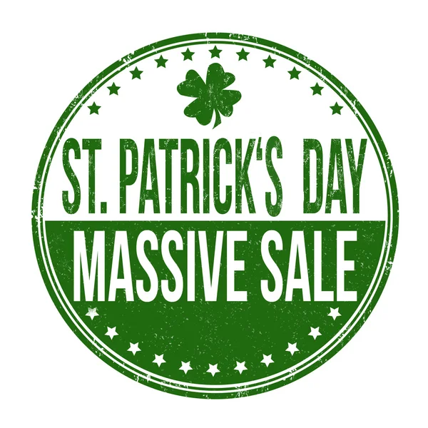 St. Patrick's Day massive sale stamp — Stock Vector