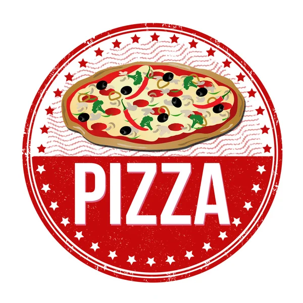 Pizza stamp — Stock Vector