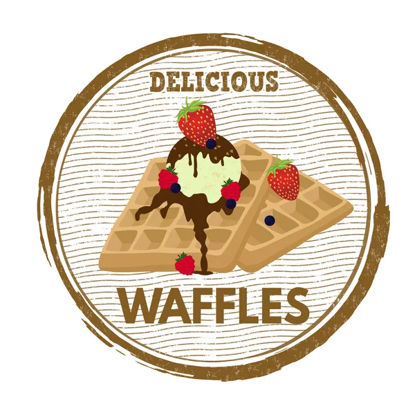 Waffles stamp — Stock Vector