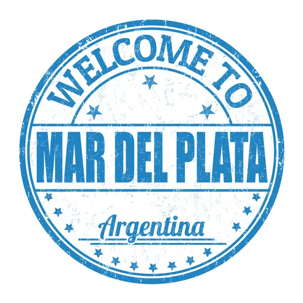 Welcome to Mar del Plata stamp — Stock Vector