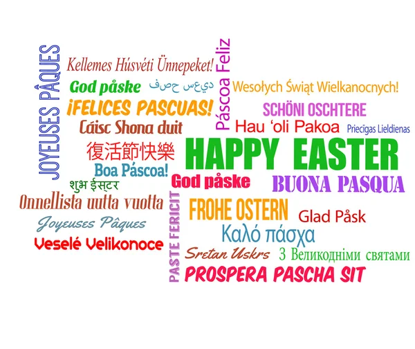 Happy Easter in different language — Stock Vector