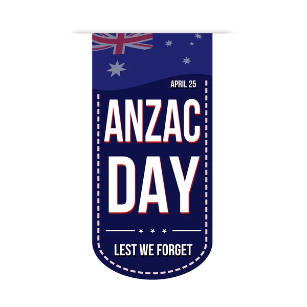 Disegno della bandiera di Anzac Day — Vettoriale Stock