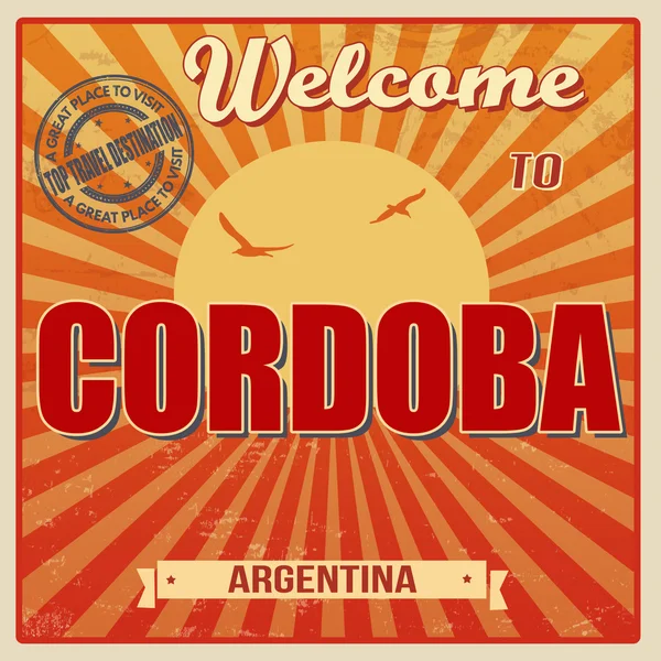 Bienvenidos al cartel de Córdoba — Archivo Imágenes Vectoriales