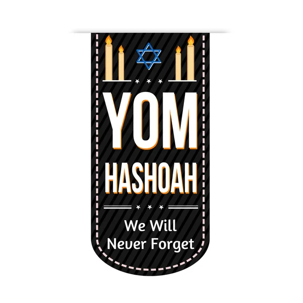 Desain banner Yom HaShoah Yahudi - Stok Vektor