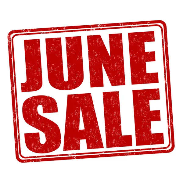 Juni försäljning stämpel — Stock vektor