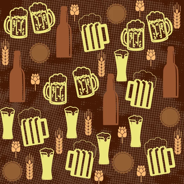 Bier naadloos patroon — Stockvector