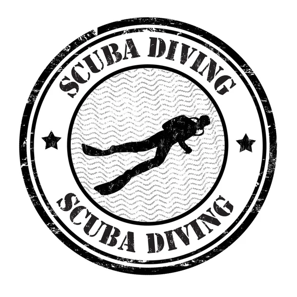 Scuba diving stamp — Stock Vector