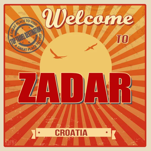 Retro plakat Zadar — Wektor stockowy