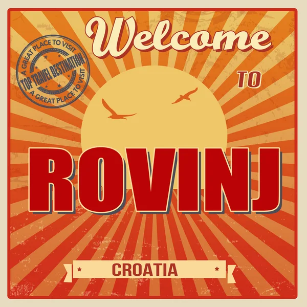 Ρετρό αφίσα Rovinj — Διανυσματικό Αρχείο
