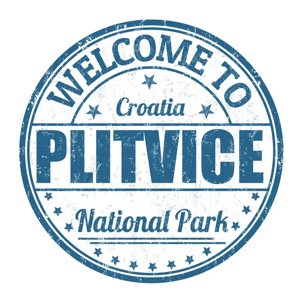 Vítejte v národním parku Plitvická razítka — Stockový vektor