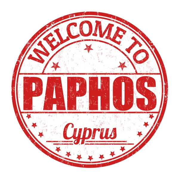 Welcome to Paphos stamp — Stock Vector